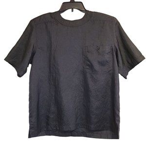 Joan Harper Women's VTG Short Sleeve Pullover Blouse Black Size 12